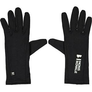 Mons Royale Prstové rukavice z merino vlny  Volta Glove Liner Černá S