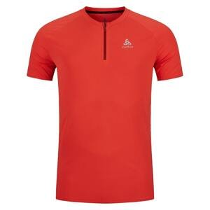 Odlo Pánské běžecké triko  T-shirt crew neck s/s 1/2 zip AXALP TRAI Oranžová M