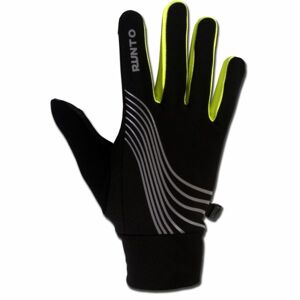 Runto WARRIOR Běžecké rukavice, Černá,Šedá,Světle zelená, velikost XS/S