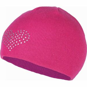 Lewro BEEDRIL Dívčí pletená čepice, Růžová,Stříbrná, velikost 12-15