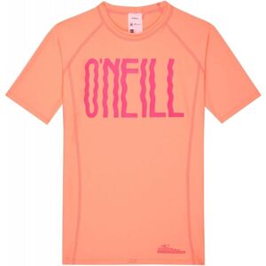 O'Neill PG LOGO SHORT SLEEVE SKINS Dívčí triko s UV filtrem, Oranžová,Růžová, velikost 14