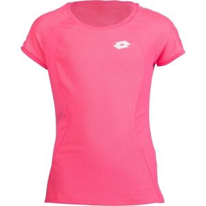 Lotto SQUADRA G TEE PL Dívčí tenisové triko, Růžová,Bílá, velikost XL