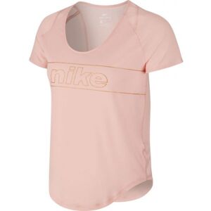Nike TOP SS 10K GLAM W Dámské běžecké tričko, Růžová, velikost XS