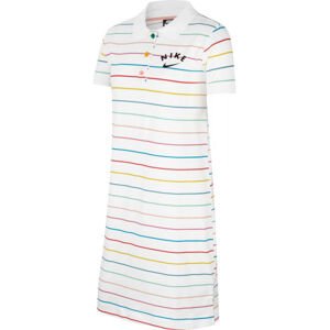 Nike NSW DRESS POLO FB G Dívčí šaty, Bílá,Tyrkysová,Růžová,Žlutá, velikost M