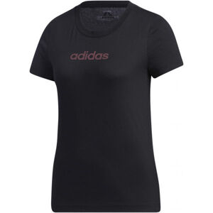 adidas WOMENS ESSENTIALS BRANDED TEE Dámské triko, Černá,Vínová, velikost S