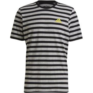 adidas STRIPY SJ TEE Pánské tričko, Černá,Šedá,Žlutá, velikost L