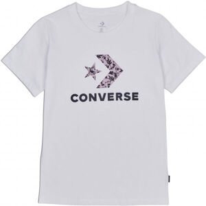Converse FLORAL STAR CHEVRON GRAPPHIC TEE Dámské tričko, Bílá,Černá,Fialová, velikost L