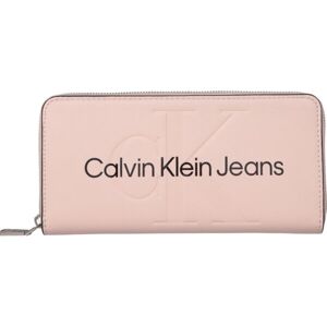 Calvin Klein SCULPTED MONO ZIP AROUND Dámská peněženka, lososová, veľkosť UNI