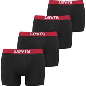 Levi's SOLID BASIC BRIEF 4P Pánské boxerky, černá, velikost