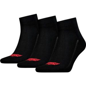 Levi's MID CUT BATWING LOGO 3P Unisexové ponožky, černá, veľkosť 35/38