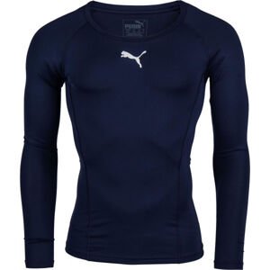 Puma LIGA BASELAYER LONG SLEEVE TEE Pánské funkční triko, tmavě modrá, velikost