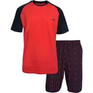 Fila SET SHORT SLEEVES T-SHIRT AND SHORT PANTS IN JERSEY Pánské pyžamo, červená, velikost