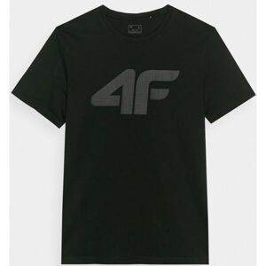 4F T-SHIRT BASIC Pánské tričko, černá, velikost