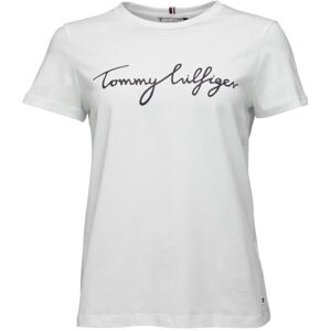 Tommy Hilfiger REG C-NK SIGNATURE Dámské triko, bílá, velikost