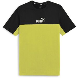 Puma ESSENTIALS + BLOCK TEE Pánské triko, žlutá, velikost