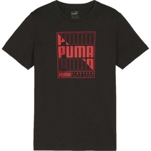 Puma GRAPHICS WORDING TEE B Chlapecké triko, černá, velikost