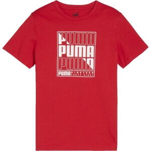Puma GRAPHICS WORDING TEE B Chlapecké triko, červená, velikost