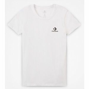 Converse STAR CHEVRON SMALL CHEST LOGO TEE Dámské triko, Bílá,Černá, velikost XL