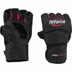 Fitforce PRO POWER MMA bezprsté rukavice, Černá,Bílá,Červená, velikost L