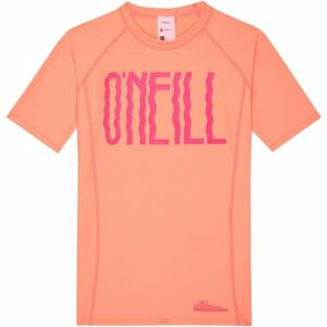 O'Neill PG LOGO SHORT SLEEVE SKINS Dívčí triko s UV filtrem, Oranžová,Růžová, velikost 10