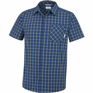 Columbia TRIPLE CANYON SHORT SLEEVE SHIRT Pánská outdoorová košile, Modrá,Žlutá, velikost S