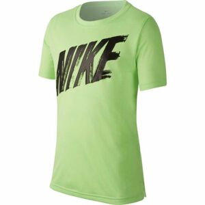 Nike DRY TOP SS Chlapecké sportovní triko, Světle zelená,Černá, velikost