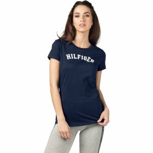 Tommy Hilfiger SS TEE PRINT Dámské tričko, tmavě modrá, velikost M
