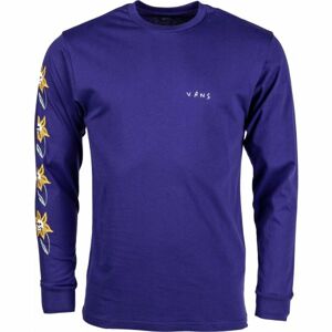 Vans MN SKULL FLOWER LS fialová XS - Pánské tričko s dlouhým rukávem