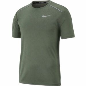 Nike DRY COOL MILER TOP SS Pánské tričko, Khaki,Bílá, velikost S
