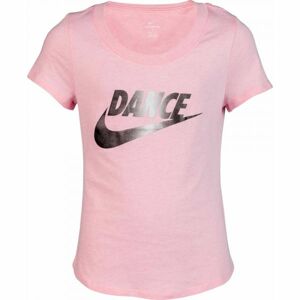 Nike NSW TEE SCOOP DANCE SWOOSH Dívčí tričko, Růžová,Hnědá, velikost L