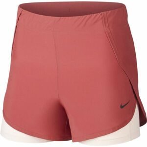 Nike FLX 2IN1 SHORT WOVEN W Dámské šortky, Růžová,Bílá, velikost