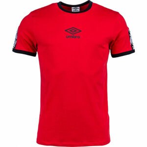 Umbro RINGER TAPED LOGO TEE červená XL - Pánské tričko