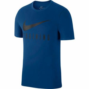 Nike DRY TEE NIKE TRAIN M Pánské tričko, Tmavě modrá,Černá, velikost S