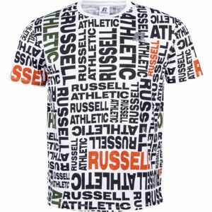 Russell Athletic AOP PRINTED S/S CREWNECK TEE SHIRT Pánské tričko, Černá,Bílá,Oranžová, velikost M