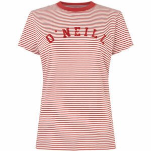 O'Neill LW ESSENTIALS STRIPE T-SHIRT Dámské tričko, Červená,Bílá, velikost XL