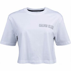 Calvin Klein CROPPED SHORT SLEEVE T-SHIRT bílá L - Dámské tričko
