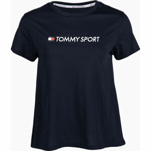 Tommy Hilfiger COTTON MIX CHEST LOGO TOP Dámské tričko, černá, velikost S