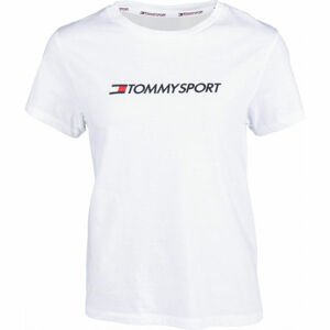 Tommy Hilfiger COTTON MIX CHEST LOGO TOP Dámské tričko, bílá, velikost S