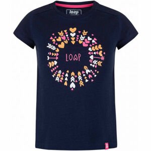 Loap BARIE Dívčí triko, tmavě modrá, veľkosť 112/116