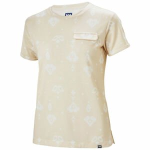 Helly Hansen LOMMA T-SHIRT Dámské triko s krátkým rukávem, Béžová,Bílá, velikost M