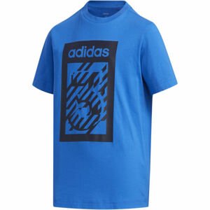 adidas YB BOX TEE Chlapecké tričko, Modrá,Černá, velikost 116