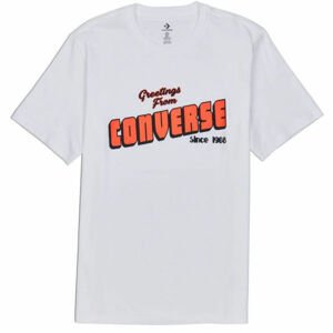 Converse GREETINGS SS TEE Pánské tričko, Bílá,Oranžová, velikost M