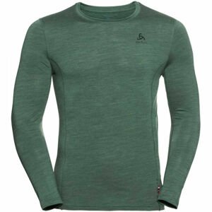 Odlo SUW MEN'S TOP CREW NECK L/S NATURAL+ LIGHT zelená XL - Pánské tričko