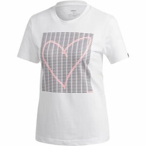 adidas W ADI HEART T Dámské triko, Bílá,Šedá,Růžová, velikost XL