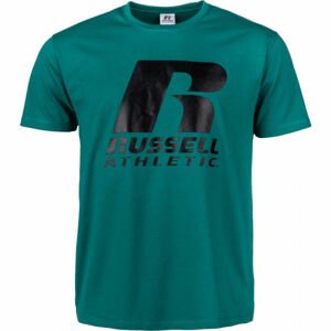 Russell Athletic S/S CREWNECK TEE SHIRT Pánské tričko, Tmavě zelená,Černá, velikost M