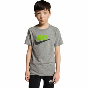 Nike NSW TEE FUTURA ICON TD B Chlapecké tričko, Šedá,Reflexní neon,Černá, velikost XL