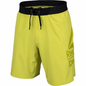 Reebok RC EPIC BASE SHORT LG BR Pánské šortky, Žlutá,Černá,Světle zelená, velikost S