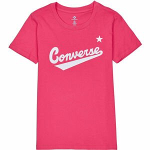 Converse WOMENS NOVA CENTER FRONT LOGO TEE Dámské tričko, růžová, velikost XS