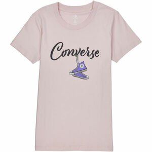Converse HANGIN OUT CHUCK CLASSIC TEE Dámské tričko, Růžová,Černá,Fialová, velikost L