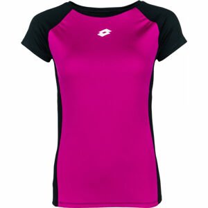 Lotto VABENE W III TEE Dámské fitness tričko, Černá,Růžová,Bílá, velikost L